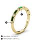 5 - Kelli 0.62 ctw Baguette Shape Created Emerald and Round Lab Grown Diamond Milgrain Wedding Band 
