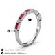 5 - Kelli 0.97 ctw Baguette Shape Ruby and Round Lab Grown Diamond Milgrain Wedding Band 