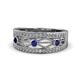 1 - Aurelia 0.52 ctw Blue Sapphire and Natural Diamonds Wedding Band 