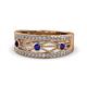 1 - Aurelia 0.52 ctw Blue Sapphire and Natural Diamonds Wedding Band 