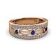 2 - Aurelia 0.52 ctw Blue Sapphire and Natural Diamonds Wedding Band 