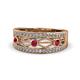 1 - Aurelia 0.53 ctw Ruby and Natural Diamonds Wedding Band 