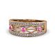 1 - Aurelia 0.52 ctw Pink Sapphire and Natural Diamonds Wedding Band 