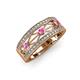 3 - Aurelia 0.52 ctw Pink Sapphire and Natural Diamonds Wedding Band 