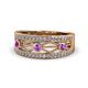1 - Aurelia 0.47 ctw Amethyst and Natural Diamonds Wedding Band 