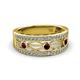 2 - Aurelia 0.54 ctw Red Garnet and Natural Diamonds Wedding Band 