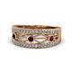 1 - Aurelia 0.54 ctw Red Garnet and Natural Diamonds Wedding Band 
