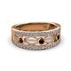2 - Aurelia 0.54 ctw Red Garnet and Natural Diamonds Wedding Band 