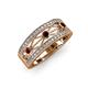 3 - Aurelia 0.54 ctw Red Garnet and Natural Diamonds Wedding Band 