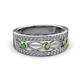 2 - Aurelia 0.54 ctw Green Garnet and Natural Diamonds Wedding Band 