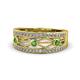 1 - Aurelia 0.54 ctw Green Garnet and Natural Diamonds Wedding Band 