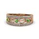 1 - Aurelia 0.54 ctw Green Garnet and Natural Diamonds Wedding Band 