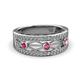 2 - Aurelia 0.47 ctw Pink Tourmaline and Natural Diamonds Wedding Band 