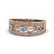1 - Aurelia 0.52 ctw Blue Topaz and Natural Diamonds Wedding Band 