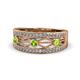 1 - Aurelia 0.54 ctw Peridot and Natural Diamonds Wedding Band 