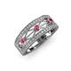 3 - Aurelia 0.54 ctw Rhodolite Garnet and Natural Diamonds Wedding Band 