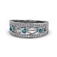 1 - Aurelia 0.52 ctw London Blue Topaz and Natural Diamonds Wedding Band 