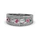 1 - Aurelia 0.47 ctw Pink Tourmaline and Natural Diamonds Wedding Band 