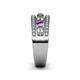 5 - Aurelia 0.47 ctw Amethyst and Natural Diamonds Wedding Band 