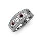 3 - Aurelia 0.54 ctw Red Garnet and Natural Diamonds Wedding Band 