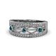 1 - Aurelia 0.53 ctw Blue and White Natural Diamonds Wedding Band 