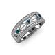 3 - Aurelia 0.53 ctw Blue and White Natural Diamonds Wedding Band 