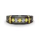 1 - Kevin 0.56 ctw Yellow Sapphire and Natural Diamond Men Wedding Band (7.80 mm) 