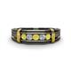1 - Kevin 0.50 ctw Yellow Diamond and Natural Diamond Men Wedding Band (7.80 mm) 