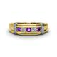 1 - Kevin 0.44 ctw Amethyst and Natural Diamond Men Wedding Band (7.80 mm) 