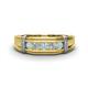 1 - Kevin 0.44 ctw Aquamarine and Natural Diamond Men Wedding Band (7.80 mm) 