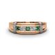 1 - Kevin 0.68 ctw Created Alexandrite and Natural Diamond Men Wedding Band (7.80 mm) 