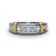 1 - Kevin 0.44 ctw Aquamarine and Natural Diamond Men Wedding Band (7.80 mm) 