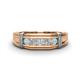 1 - Kevin 0.44 ctw Aquamarine and Natural Diamond Men Wedding Band (7.80 mm) 