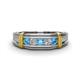 1 - Kevin 0.47 ctw Blue Topaz and Natural Diamond Men Wedding Band (7.80 mm) 