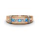 1 - Kevin 0.47 ctw Blue Topaz and Natural Diamond Men Wedding Band (7.80 mm) 