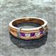 3 - Kevin 0.44 ctw Amethyst and Natural Diamond Men Wedding Band (7.80 mm) 