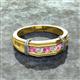 3 - Kevin 0.52 ctw Pink Sapphire and Natural Diamond Men Wedding Band (7.80 mm) 