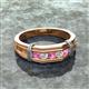 3 - Kevin 0.52 ctw Pink Sapphire and Natural Diamond Men Wedding Band (7.80 mm) 