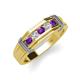 4 - Kevin 0.44 ctw Amethyst and Natural Diamond Men Wedding Band (7.80 mm) 