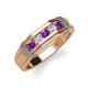 4 - Kevin 0.44 ctw Amethyst and Natural Diamond Men Wedding Band (7.80 mm) 