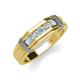 4 - Kevin 0.44 ctw Aquamarine and Natural Diamond Men Wedding Band (7.80 mm) 