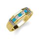 4 - Kevin 0.41 ctw Turquoise and Natural Diamond Men Wedding Band (7.80 mm) 