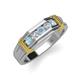 4 - Kevin 0.44 ctw Aquamarine and Natural Diamond Men Wedding Band (7.80 mm) 