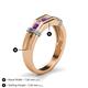 5 - Kevin 0.44 ctw Amethyst and Natural Diamond Men Wedding Band (7.80 mm) 