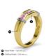 5 - Kevin 0.52 ctw Pink Sapphire and Natural Diamond Men Wedding Band (7.80 mm) 