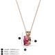 3 - Jassiel 6x4 mm Oval Cut Pink Tourmaline Double Bail Solitaire Pendant Necklace 
