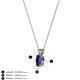 3 - Jassiel 5x3 mm Oval Cut Blue Sapphire Double Bail Solitaire Pendant Necklace 