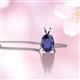2 - Jassiel 7x5 mm Oval Cut Blue Sapphire Double Bail Solitaire Pendant Necklace 