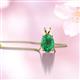2 - Jassiel 7x5 mm Oval Cut Emerald Double Bail Solitaire Pendant Necklace 