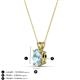 3 - Jassiel 7x5 mm Oval Cut Aquamarine Double Bail Solitaire Pendant Necklace 